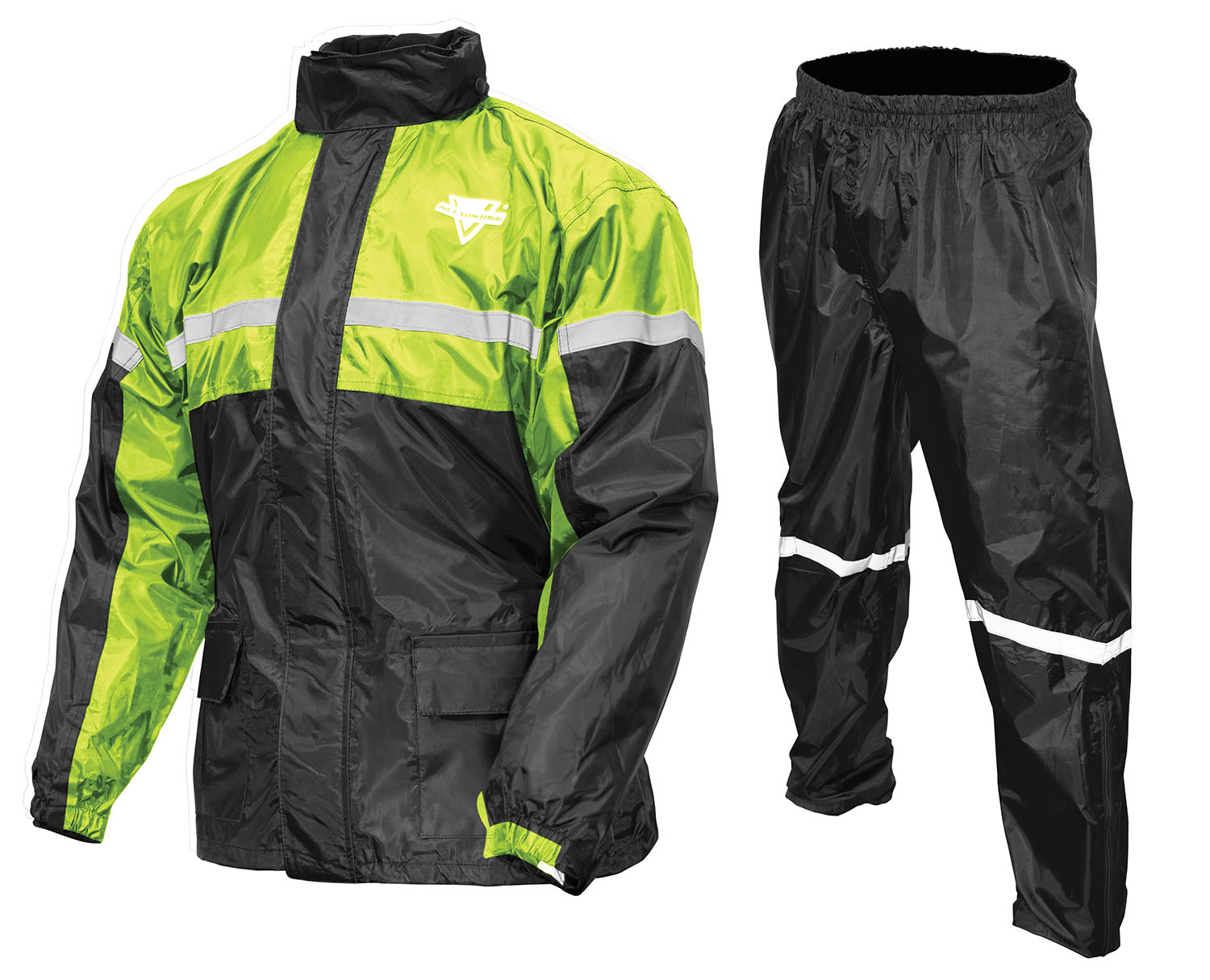 Stormrider 2-PC Rain Suit (Black/Hi-Vis Yellow) | Motorcycle Raingear